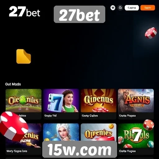 Variedade de jogos disponíveis na plataforma 27bet
